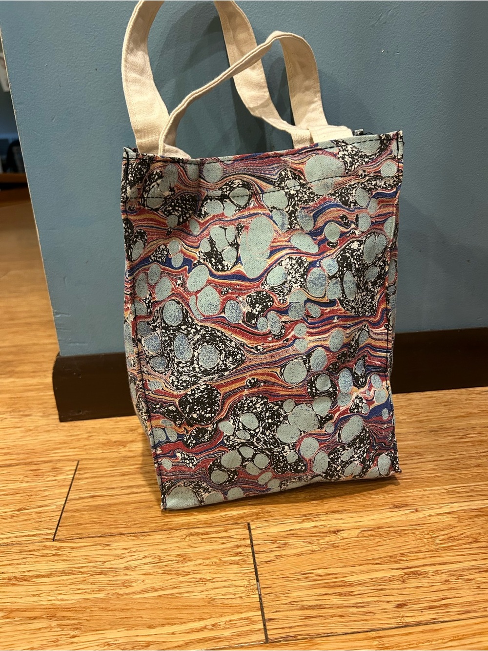 John Derian Purple Splatter Print Canvas Tote Bag in Blue & Multicolor
